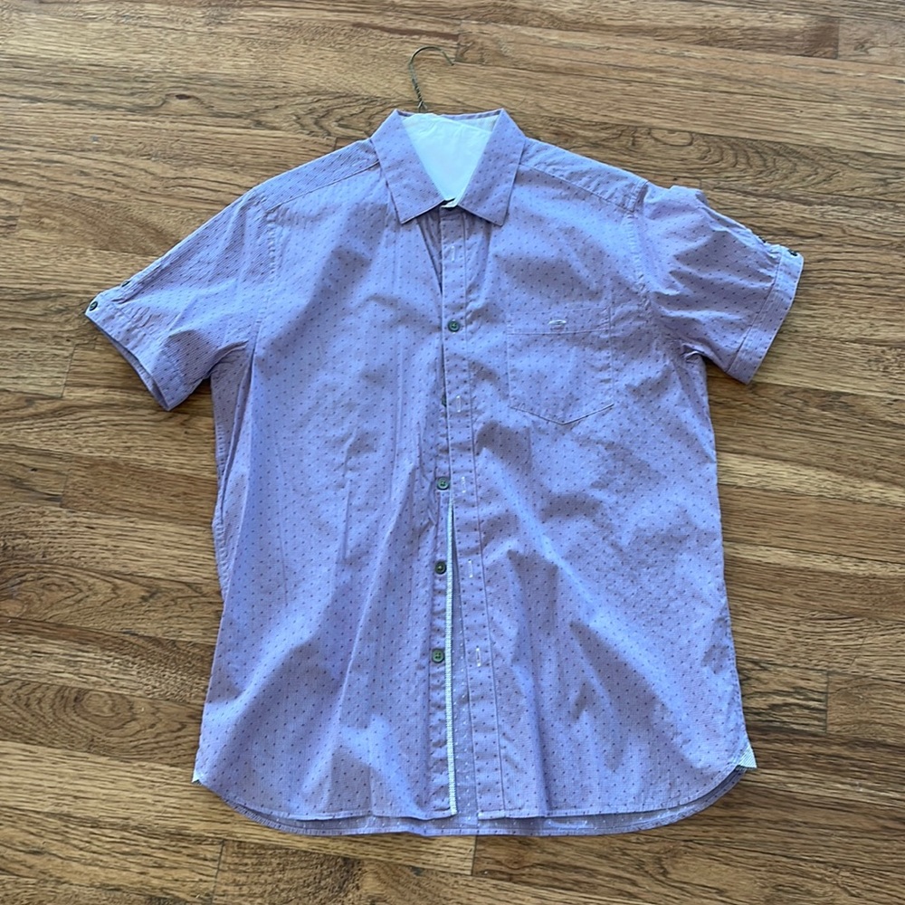 Ted Baker short sleeved button up shirt.  Size 4 like new.